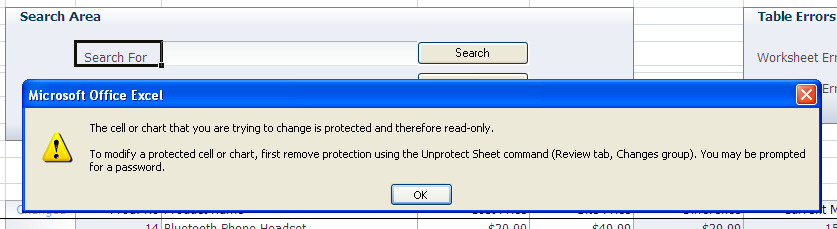 Worksheet Protection Error at Runtime