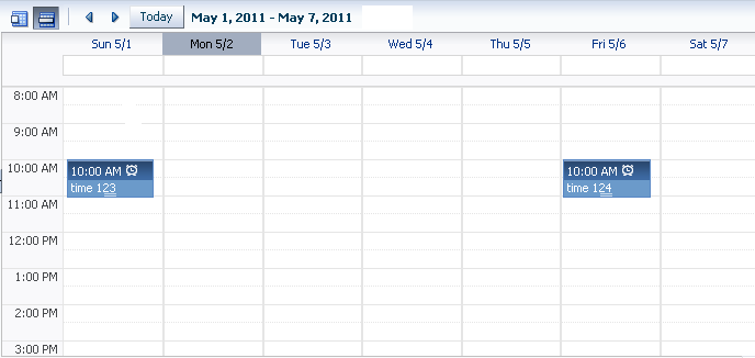 Calendar Configured to Use Only Week and Day Views
