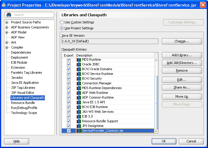 SDO Client Library Classpath Entry