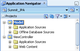Summit application high-level folders