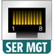 Figure showing the serial management port. image:Figure showing the serial management port.