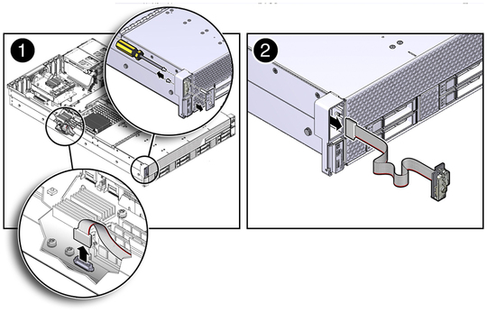 Figure showing the removal of the left LED indicator module. image:Figure showing the removal of the left LED indicator module.
