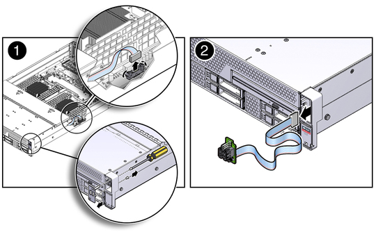 image:Figure showing the removal of the right LED/USB indicator module.