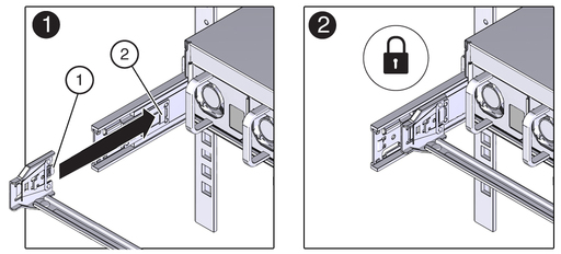 Figure showing how to install connector A into the left slide-rail. image:Figure showing how to install connector A into the left slide-rail.