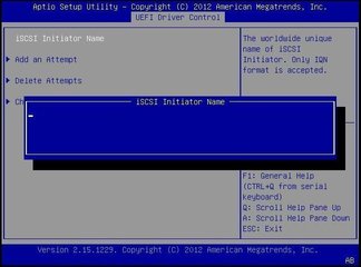 This figure shows the iSCSI Initiator Name dialog box. image:This figure shows the iSCSI Initiator Name dialog box.