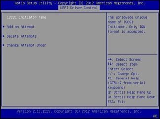 This figure shows the iSCSI Initiator Name selected. image:This figure shows the iSCSI Initiator Name selected.