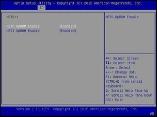 This figure shows the BIOS Option ROM settings within the IO Menu. image:This figure shows the BIOS Option ROM settings within the IO Menu.