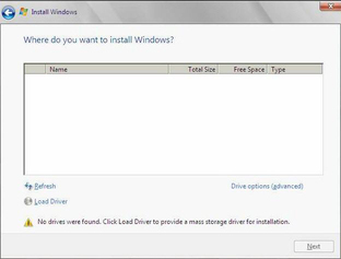 Where do want to install Windows screen image:Where do want to install Windows screen