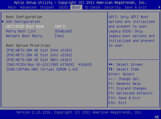 UEFI BIOS mode setting screen. image:UEFI BIOS mode setting screen.