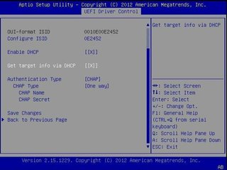 This figure shows DHCP and Get target info via DHCP enabled. image:This figure shows DHCP and Get target info via DHCP enabled.