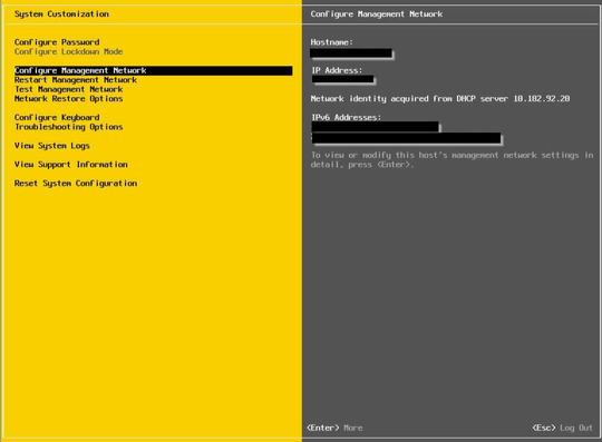 ESXi Network Adapter Configuration image:ESXi Network Adapter Configuration