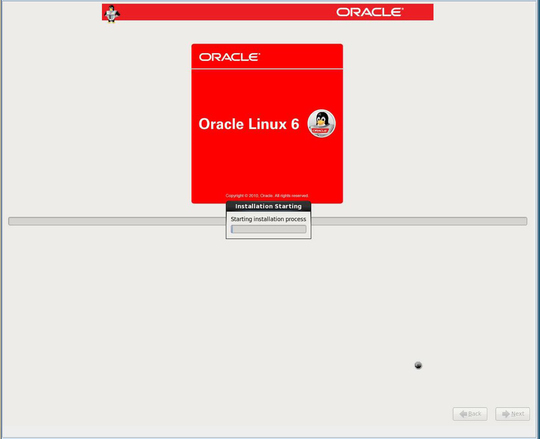 Oracle Linux 6 Installation Starting screen. image:Oracle Linux 6 Installation Starting screen.