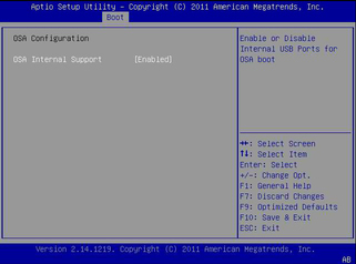 image:This figure shows the Oracle System Assistant configuration screen in the BIOS Boot menu.