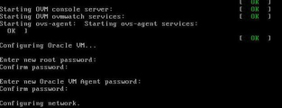 Graphic showing the preinstalled Oracle VM New Password Setup screen. image:Graphic showing the preinstalled Oracle VM New Password Setup screen.