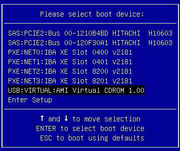 image:Graphic showing the Please Select Boot Device Menu.