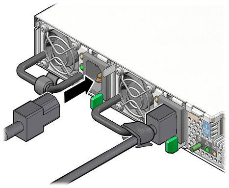image:Figure showing how to connect the power cords.