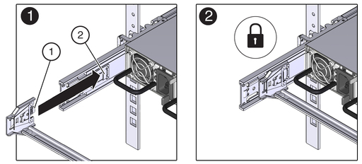 Figure showing how to install connector A into the left slide-rail. image:Figure showing how to install connector A into the left slide-rail.