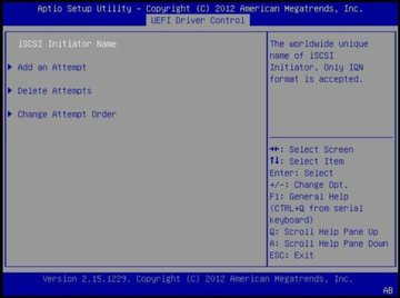 This figure shows the iSCSI Initiator Name selected. image:This figure shows the iSCSI Initiator Name selected.