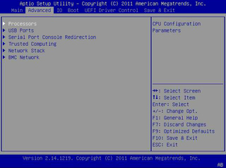 image:This figure shows the BIOS Advanced Menu image.