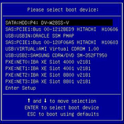 Select Boot Device menu in Legacy BIOS mode. image:Select Boot Device menu in Legacy BIOS mode.
