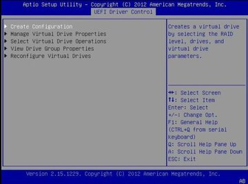Screen showing the Virtual Drive Management menu options. image:Screen showing the Virtual Drive Management menu options.