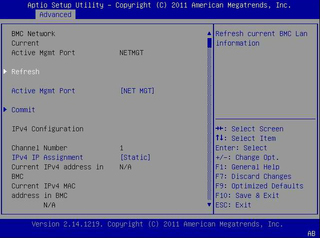 This figure shows the BMC Network screen. image:This figure shows the BMC Network screen.