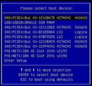 Select Boot Device menu in Legacy BIOS mode. image:Select Boot Device menu in Legacy BIOS mode.