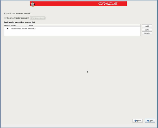 Oracle Linux 6 Bootloader screen. image:Oracle Linux 6 Bootloader screen.