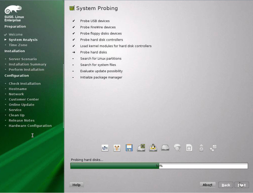 Initial SUSE Boot Options Screen image:Initial SUSE Boot Options Screen