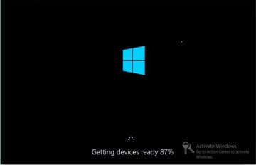 The Getting devices ready screen. image:The Getting devices ready screen.