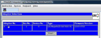 image:Screen capture of the Adapter Selection screen.