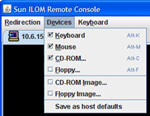 image:Example of Remote Console Devices menu