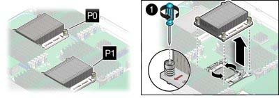 image:An illustration showing how to remove a heat sink.