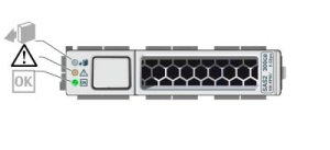 image:An illustration showing the storage drive Service Action Required (Fault) indicator.