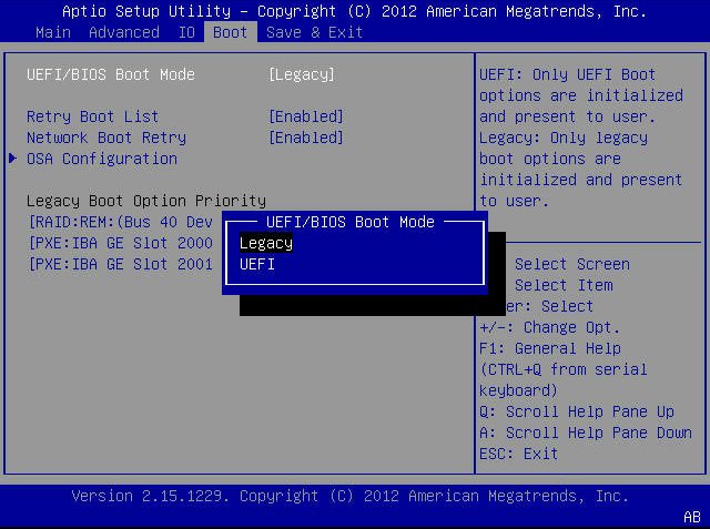 image:A screen capture showing the BIOS Setup Utility Boot menu screen.
