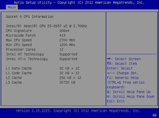 image:A screen capture showing the BIOS Setup Utility Main menu screen.