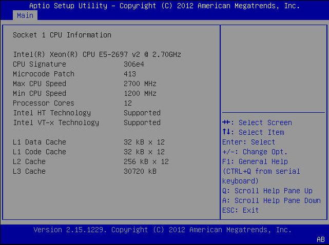 image:A screen capture showing the BIOS Setup Utility Main menu screen.