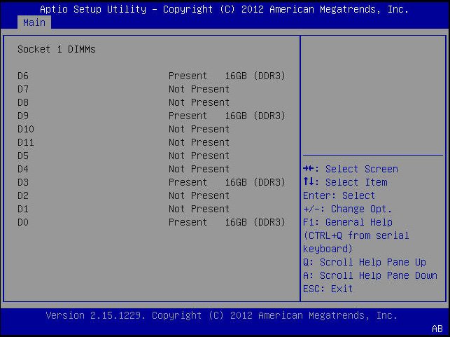 image:A screen capture showing the BIOS Setup Utility Main menu screen.