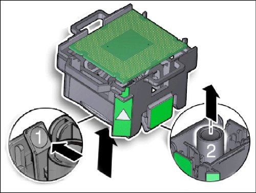 image:An illustration showing how to use the CPU replacement tool.