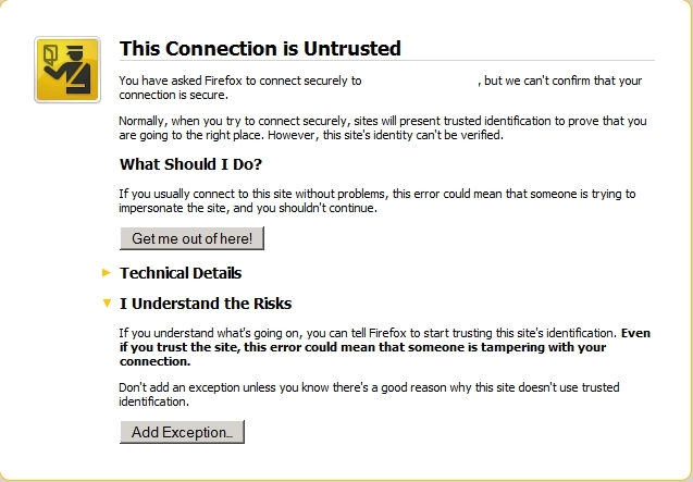 image:A screen capture showing the Security Alert dialog.