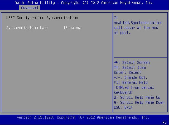 image:A screen capture showing the BIOS Setup Utility Advanced menu                     screen.