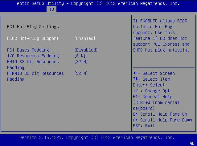 image:A screen capture showing the BIOS Setup Utility I/O menu screen.