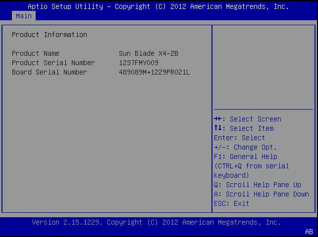 image:A screen capture showing the BIOS Setup Utility Main menu screen.