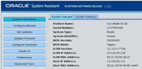 image:Oracle System Assistant main screen
