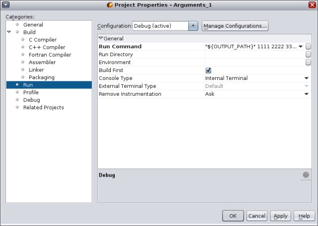 Project Properties dialog box image:Project Properties dialog box