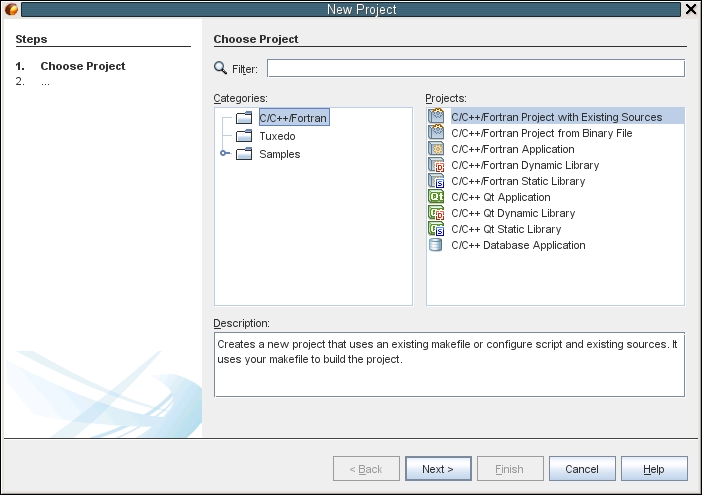 image:New Project wizard