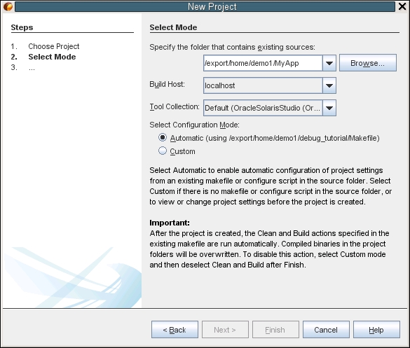 New Project wizard image:New Project wizard