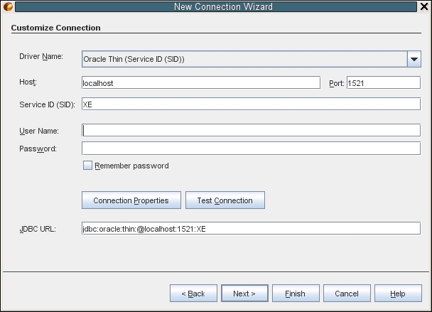 image:New Project wizard Master Table page for Oracle Database                                 Project