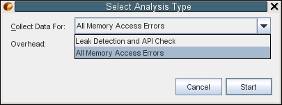 Select Analysis Type dialog box image:Select Analysis Type dialog box