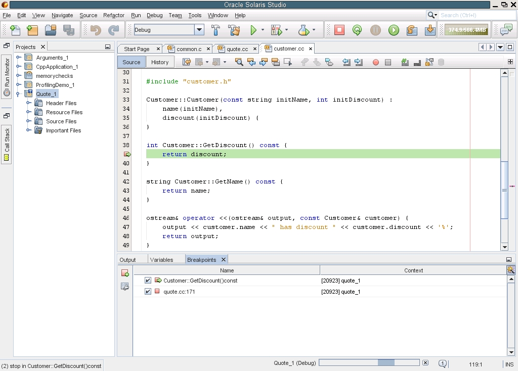 image:Editor window showing program counter on breakpoint